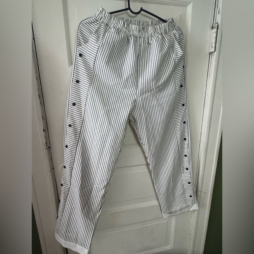Striped Black and White Men's Pants